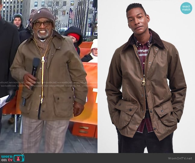 Barbour Beaufort Waxed Jacket in Bark worn by Al Roker on Today