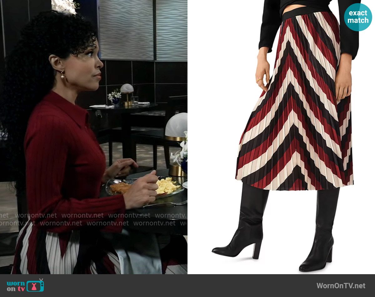 ba&sh Hendy Midi Skirt worn by Portia Robinson (Brook Kerr) on General Hospital