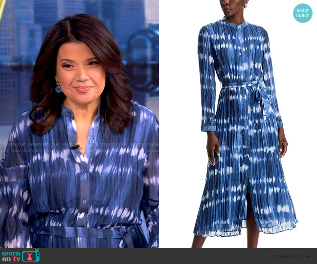 Bella Dahl Printed Tie Waist Pleated Maxi Dress worn by Ana Navarro on The View