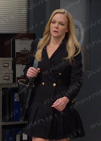 Belle's black blazer dress on Days of our Lives