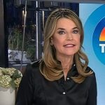 Savannah’s black embellished button shirt on Today