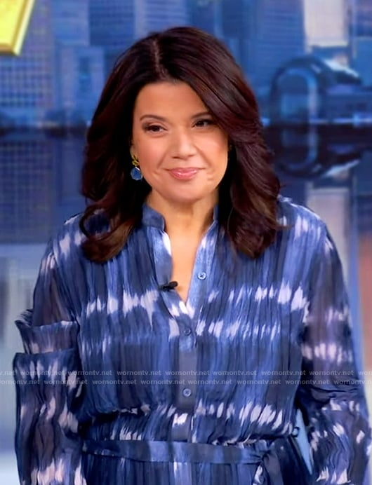 Ana’s blue tie dye maxi dress on The View