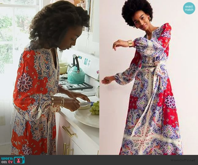 Boden Occasion Blouson Maxi Dress worn by Venita Aspen on Southern Charm