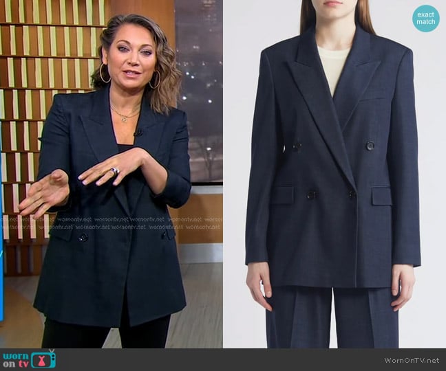 Boss Jaleto Blazer in Indigo worn by Ginger Zee on Good Morning America