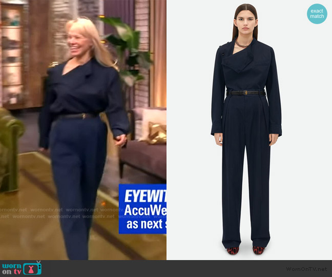 Bottega Veneta Light Cotton Twill Tapered Trousers worn by Pamela Anderson on The View