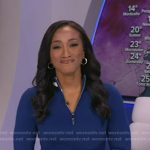 Brittany’s blue contrast stripe dress on Good Morning America