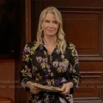 Brooke’s black floral shirtdress on The Bold and the Beautiful