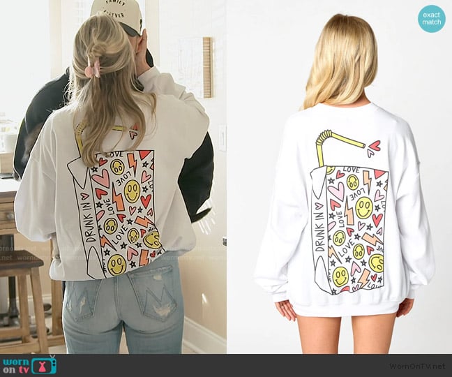 Sage in Bloom Drunk In Love Sweatshirt worn by Taylor Ann Green on Southern Charm