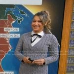 Ginger’s grey cable knit sweater dress on Good Morning America