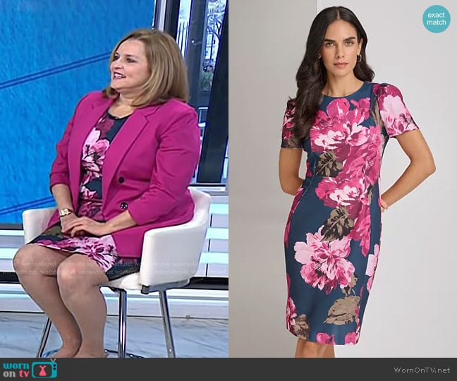 Calvin Klein Jewel-Neck Short-Sleeve Sheath Dress worn by Dr. Carol Ash on Today