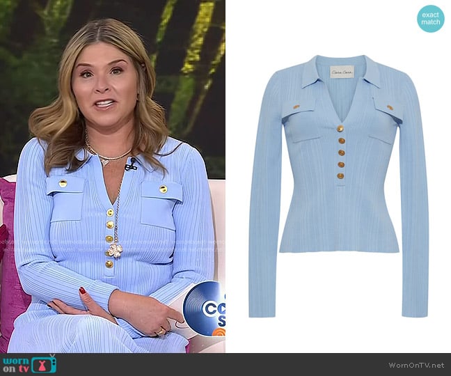 Cara Cara Belleport Top in Sky Blue worn by Jenna Bush Hager on Today