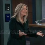 Carly’s dark green coat on General Hospital