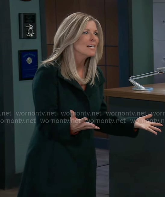 Carly's dark green coat on General Hospital