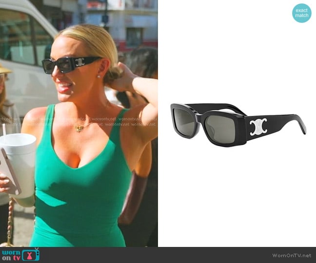 Celine Triomphe Square Sunglasses worn by Whitney Rose on The Real Housewives of Salt Lake City