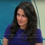 Dr. Celine Gounder’s purple short sleeve dress on CBS Mornings