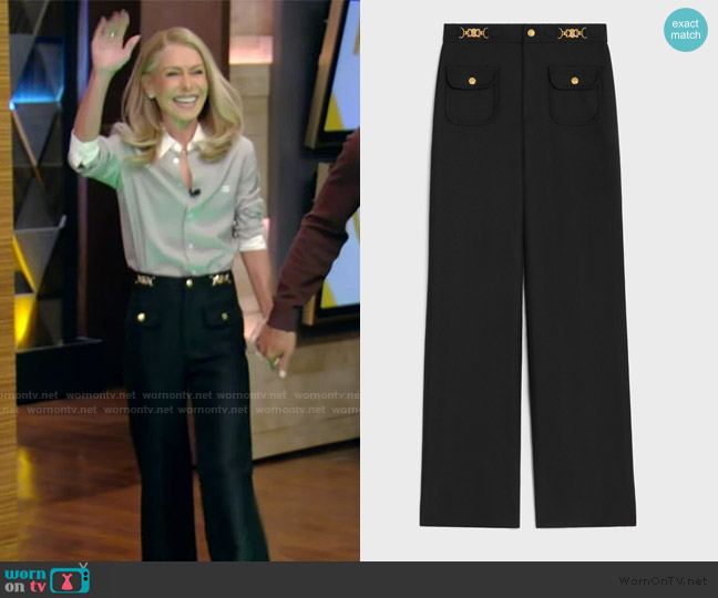 Celine Pants with Gourmettes in Mohair Wool worn by Kelly Ripa on Live with Kelly and Mark