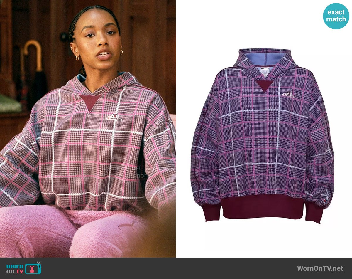 Champion Classic Fleece Pullover Hoodie worn by Whitney Chase (Alyah Chanelle Scott) on The Sex Lives of College Girls