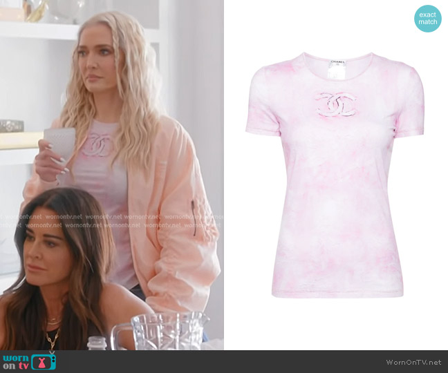 Chanel 2009 CC Cotton T-shirt worn by Erika Jayne on The Real Housewives of Beverly Hills