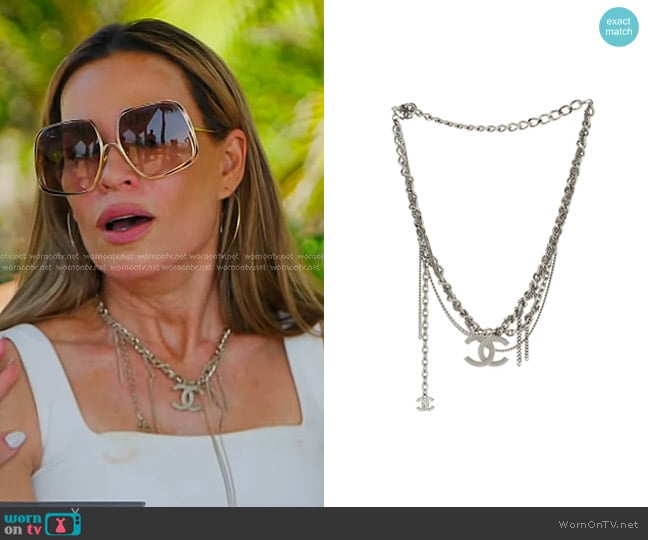 Chanel CC Tangled Multi Chain Choker Necklace worn by Britani Bateman on The Real Housewives of Salt Lake City