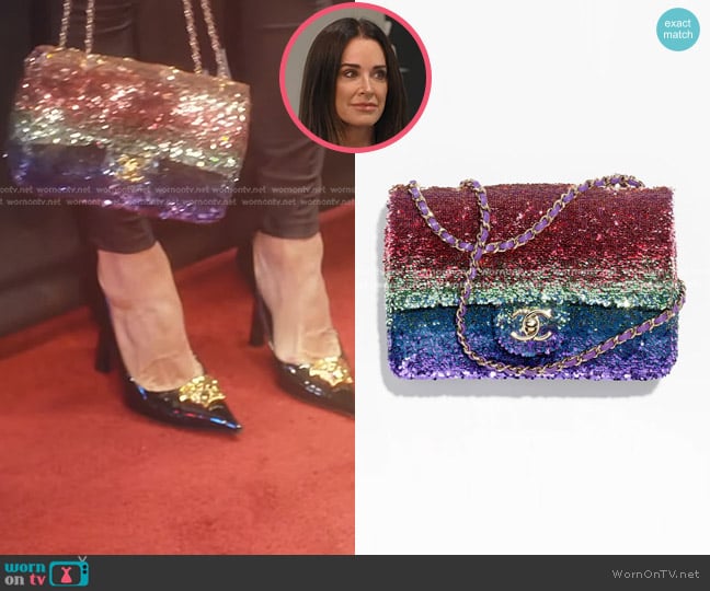 Chanel Gradient Sequin Flap Bag worn by Kyle Richards on The Real Housewives of Beverly Hills