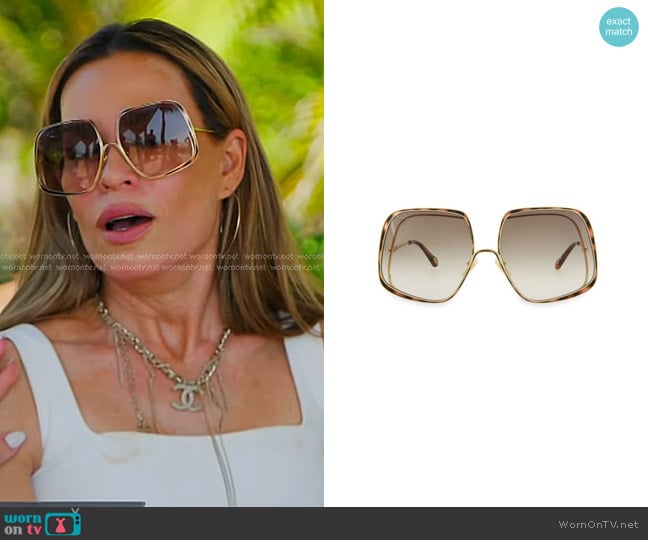 Chloe 62MM Geometric Sunglasses worn by Britani Bateman on The Real Housewives of Salt Lake City