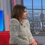 Chloe Melas’s gray tweed cardigan on NBC News Daily