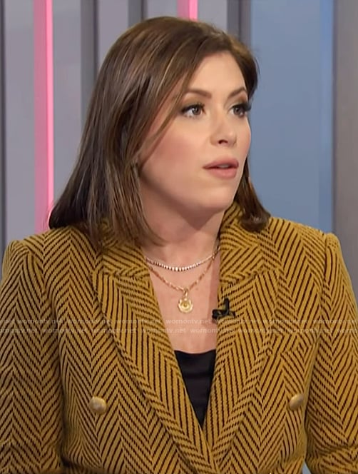 Chloe Melas’s yellow chevron blazer on NBC News Daily