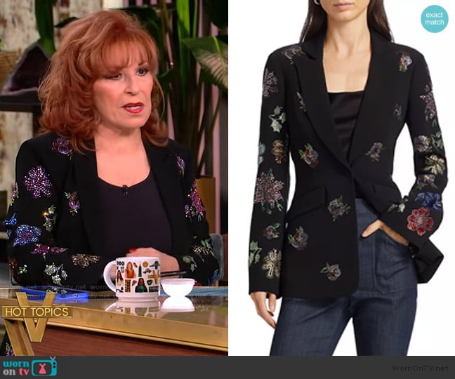 Cinq a Sept Cheyenne Pansy Garden Blazer worn by Joy Behar on The View