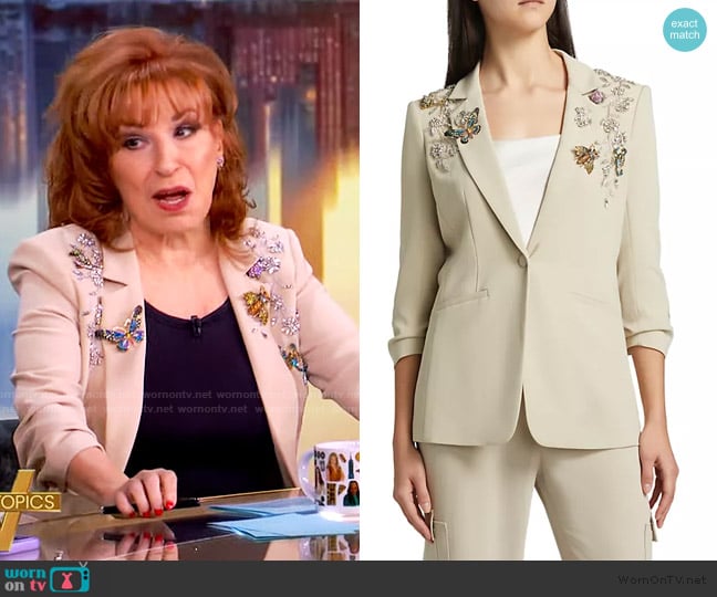 Cinq a Sept Diamond Vines Khloe Beaded Blazer worn by Joy Behar on The View