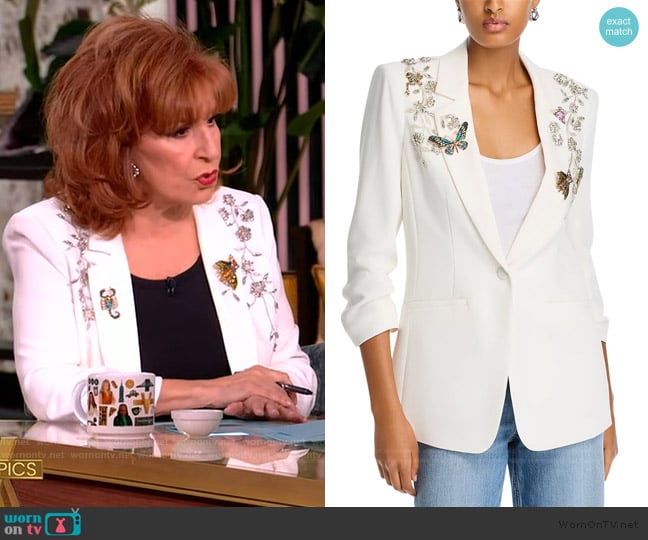 Cinq a Sept Diamond Vines Khloe Embellished Blazer worn by Joy Behar on The View