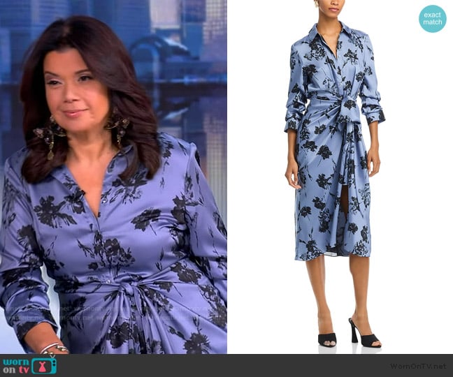 Cinq a Sept Cool Carnation Jacey Shirtdress worn by Ana Navarro on The View