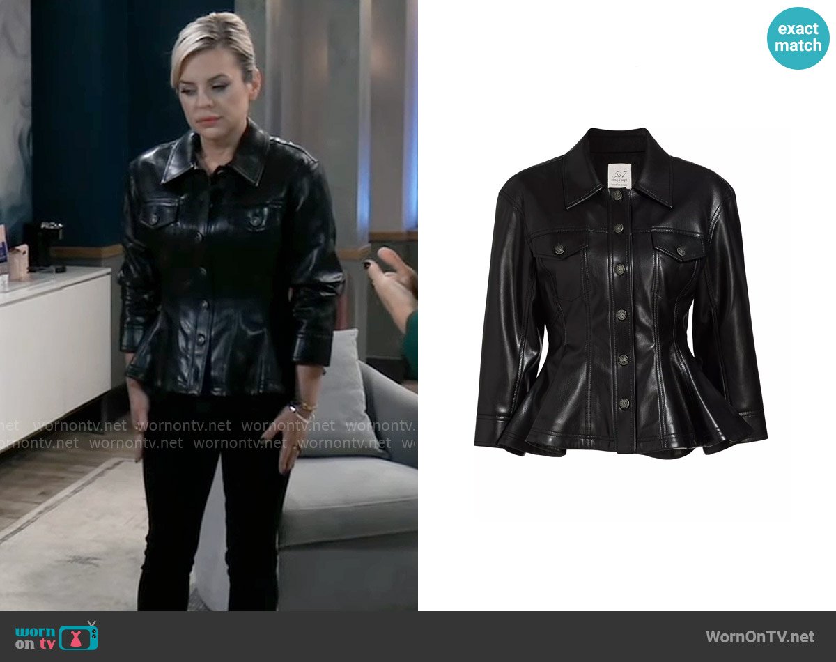 Maxie’s peplum leather jacket on General Hospital