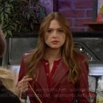 Claire’s red leather coat on The Young and the Restless