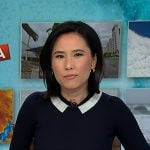 Vicky’s navy collar print sweater on NBC News Daily
