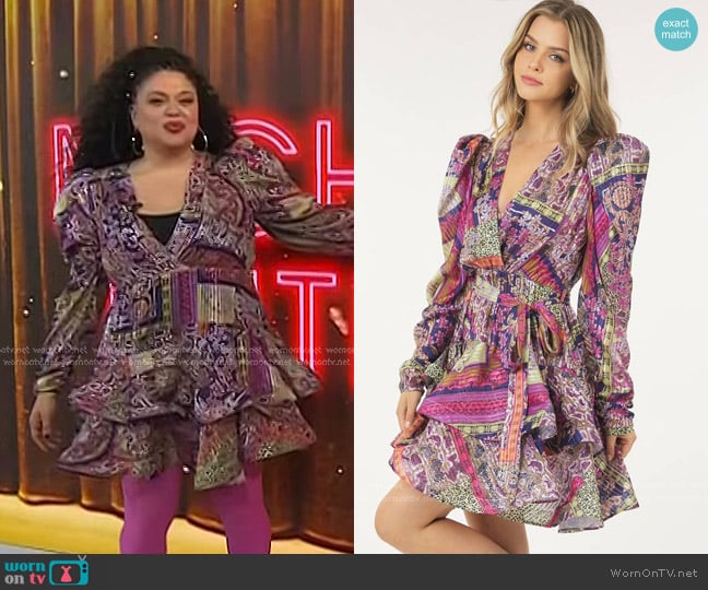 CQ by CQ Layered Surplice Print Dress worn by Michelle Buteau on Today