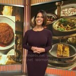 Dana Jacobson’s purple rib knit dress on CBS Mornings