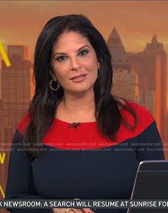 Darlene’s red and navy ribbed knit dress on Today