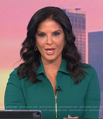 Darlene's teal green zip neck dress on Today