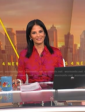 Darlene's red print shirt on Today