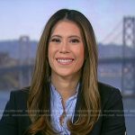 Deirdre’s blue ruffle trim linen blouse on NBC News Daily