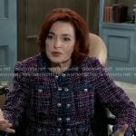 Diane's purple tweed jacket on General Hospital