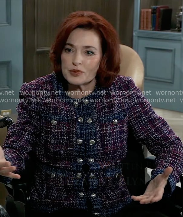Diane's purple tweed jacket on General Hospital