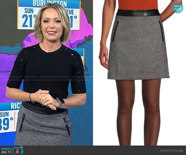 DKNY Faux Leather Trim Mini Skirt worn by Dylan Dreyer on Today