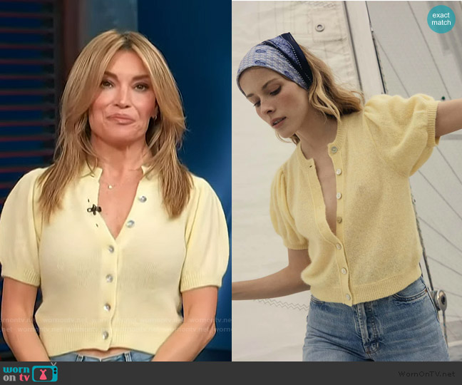 Doen Anisa Cardigan worn by Kit Hoover on Access Hollywood