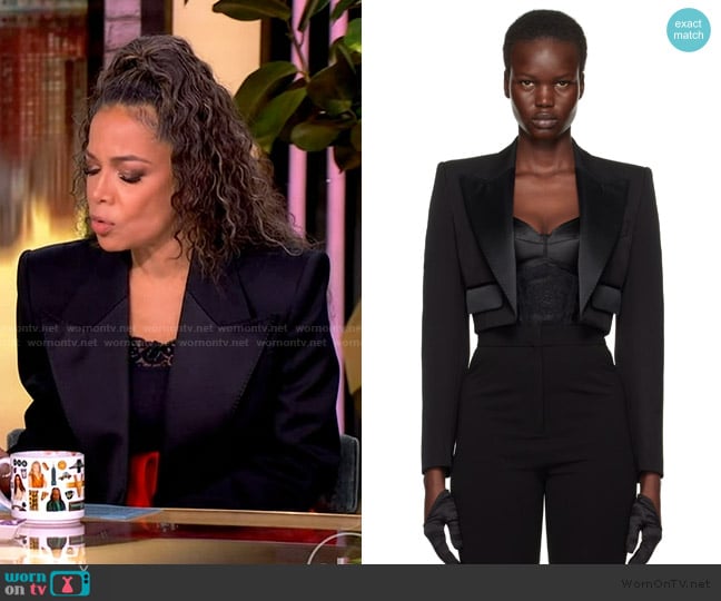 Dolce & Gabbana Crop Tuxedo Jacket worn by Sunny Hostin on The View