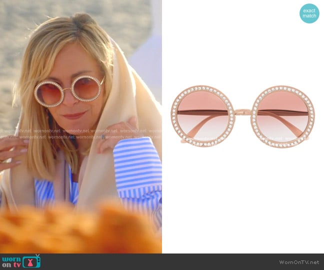 Dolce & Gabbana Mambo Crystal-embellished Sunglasses worn by Sutton Stracke on The Real Housewives of Beverly Hills