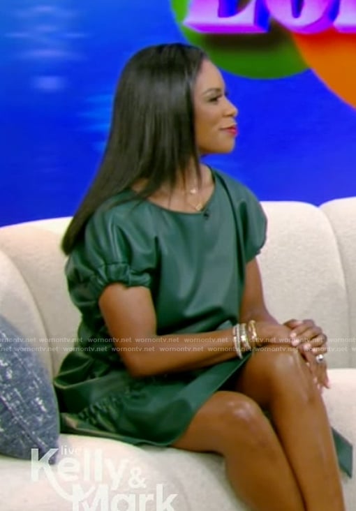 Dr. Jessica Shepherd's green leather dress on Live with Kelly and Mark