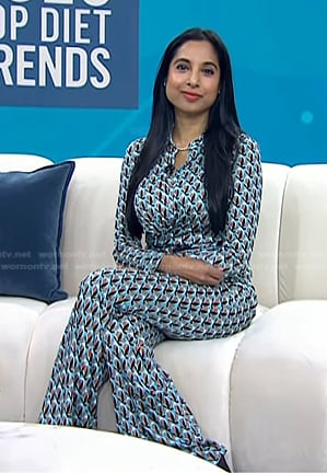 Dr. Roshini Rajapaksa’s geometric printed jumpsuit on Today