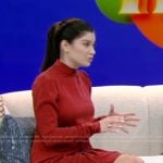 Yalda Safai’s red mock neck mini dress on Live with Kelly and Mark