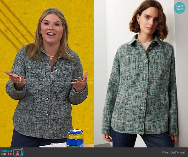 Derek Lam Collective Button Up Shacket worn by Jenna Bush Hager on Today